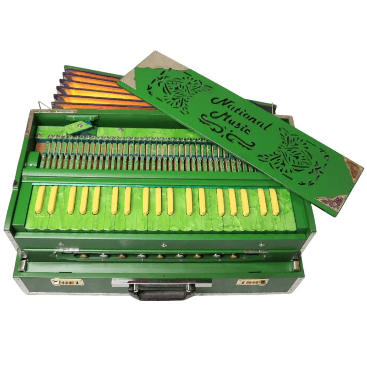 Matte Green 2 Line Portable Harmonium