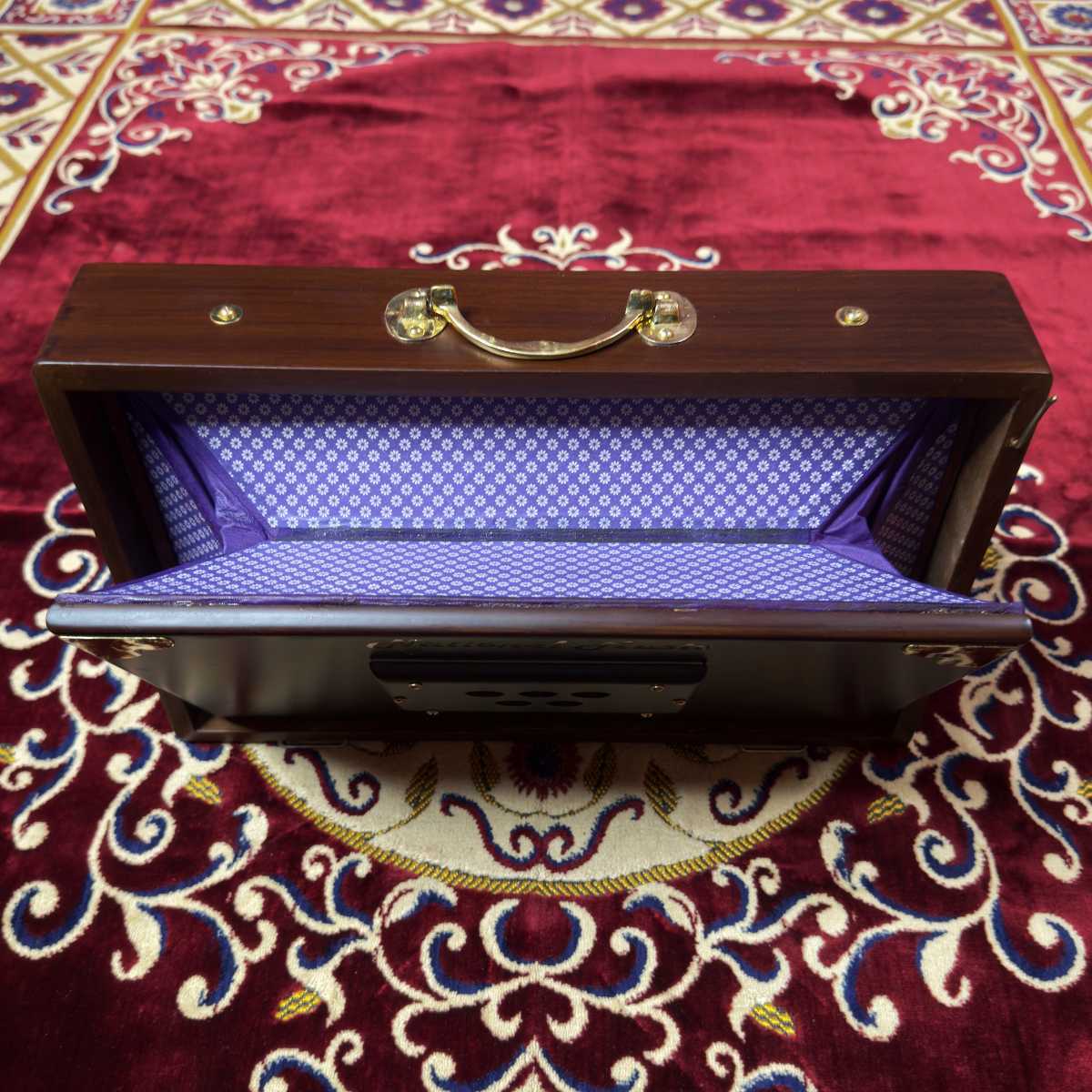 dark brown national music wmd1 shruti box with golden handle for yoga, meditation, sound healing and vocalists