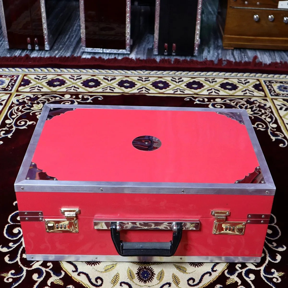 national music pink mini traveller harmonium case
