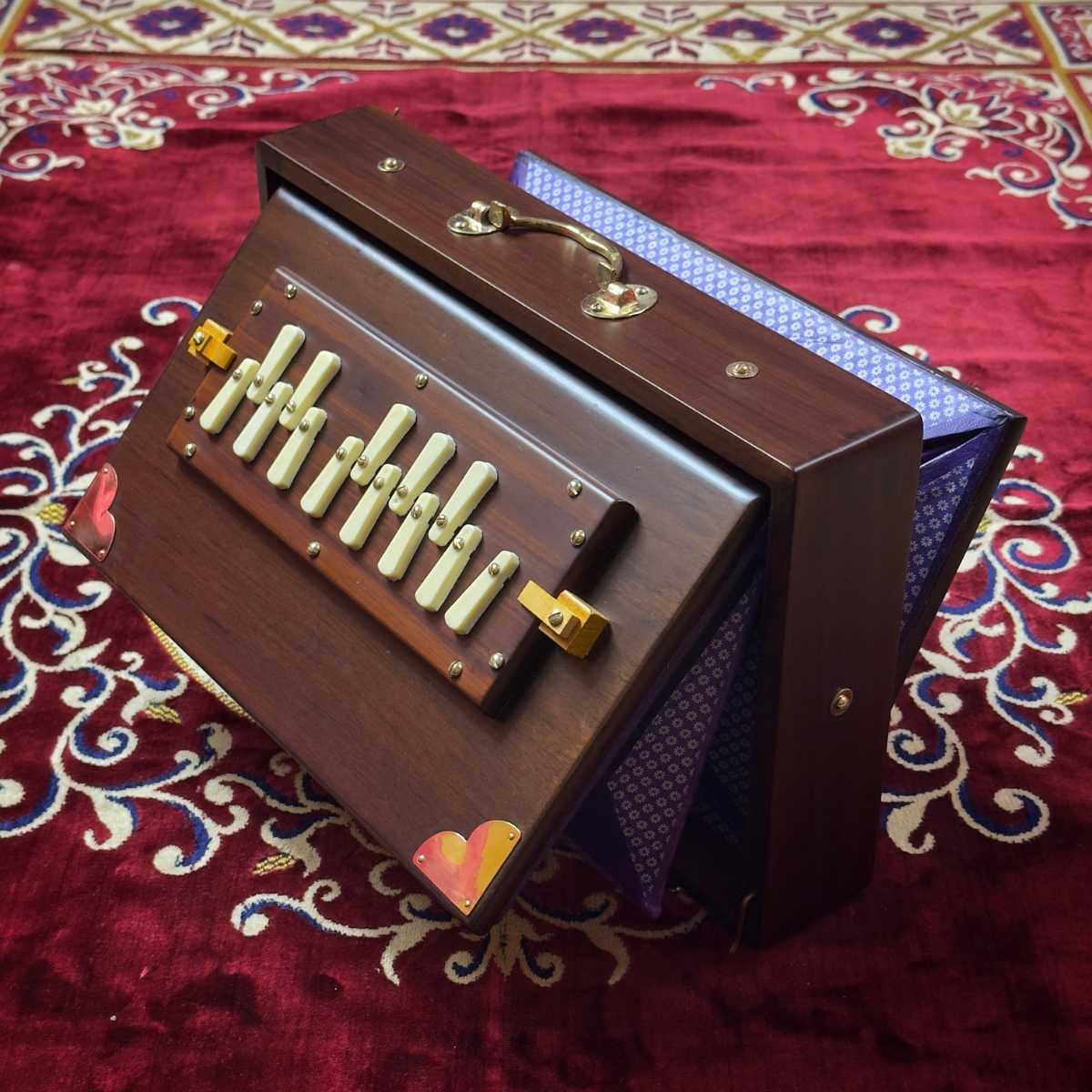 national music wmd1 dark brown one octave manual shruti box 