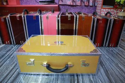 golden case of national music 3 Line 9 Scale Changer Harmonium with Built-in Shruti Box 
