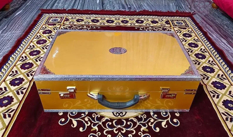 Premium Luxury Golden Mirror Finish 3 Line 9 Scale Changer Harmonium - National Music India