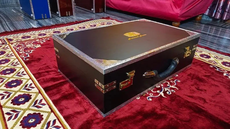 Premium Luxury Matte Black 3 Line 9 Scale Changer Harmonium - National Music India
