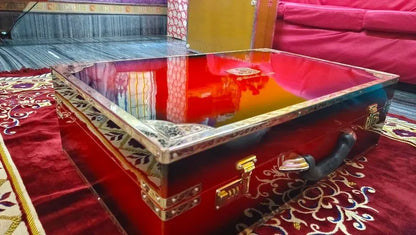Premium Luxury Mysterious Red 4 Line 13 Scale Changer Harmonium - National Music India